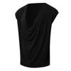 Men's Sleeveless Color Sports V-neck Base Shirt, Swing Neck Vest
