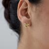 Geometric Zircon Glass Stud Earring For Women Gold Pvd Plated Stainless Steel Waterproof Earring Fashion Jewelry
