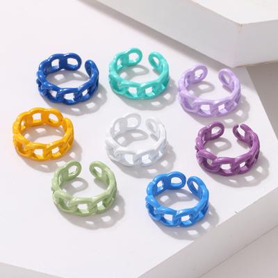 Thread Twist Ring Acrylic Resin Ring Fashion Trend New Ring Men and Women