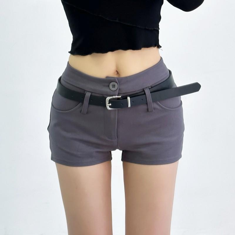 A Line Shorts Women Summer Hot Girls Slim Design High Waist Retro Basic Black All-match Trendy Casual Females