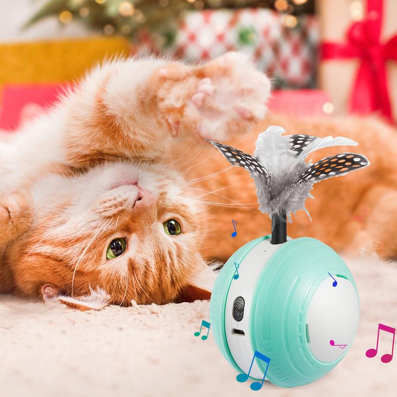 Interactive Cat Ball Toy Interactive Toy Cat Teaser Ball Automatic Moving Cat Ball USB Rechargeable With 2 Modes Smart Cat Toy