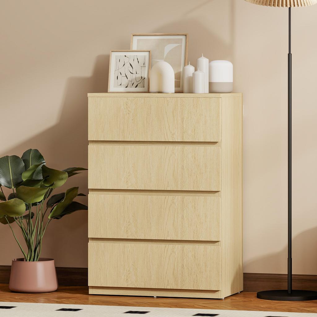 Chest of Drawers, 4-Drawer Storage Cabinets, Modern Dresser, Storage Drawer Unit for Bedroom