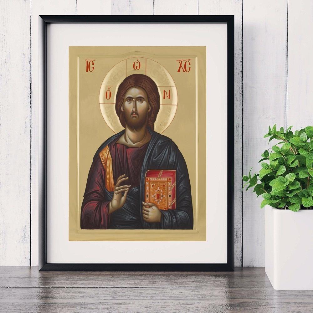 Ježíš Kristus zářící portrét Plátno Umělecká reprodukce Obraz Plakát Obrazy na zeď do pokoje Dekorativní domácí dekorace Obraz Bez rámu