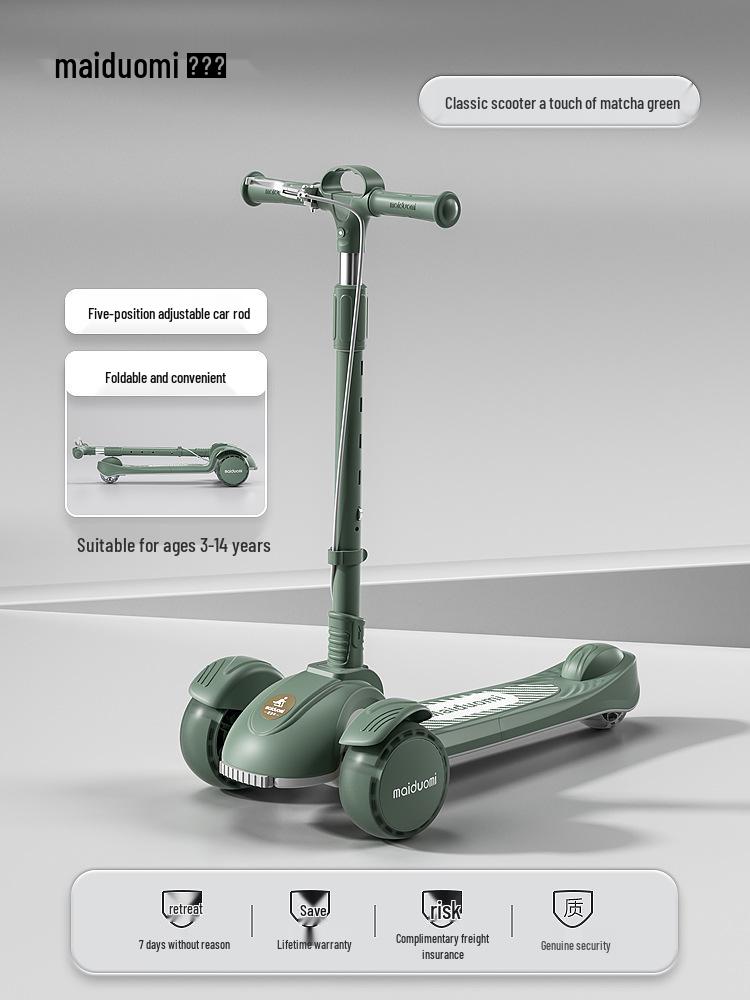 

Складной кик-скутер Maidomi для детей 6-12 лет, большой дизайн 3+ для мальчиков и девочек