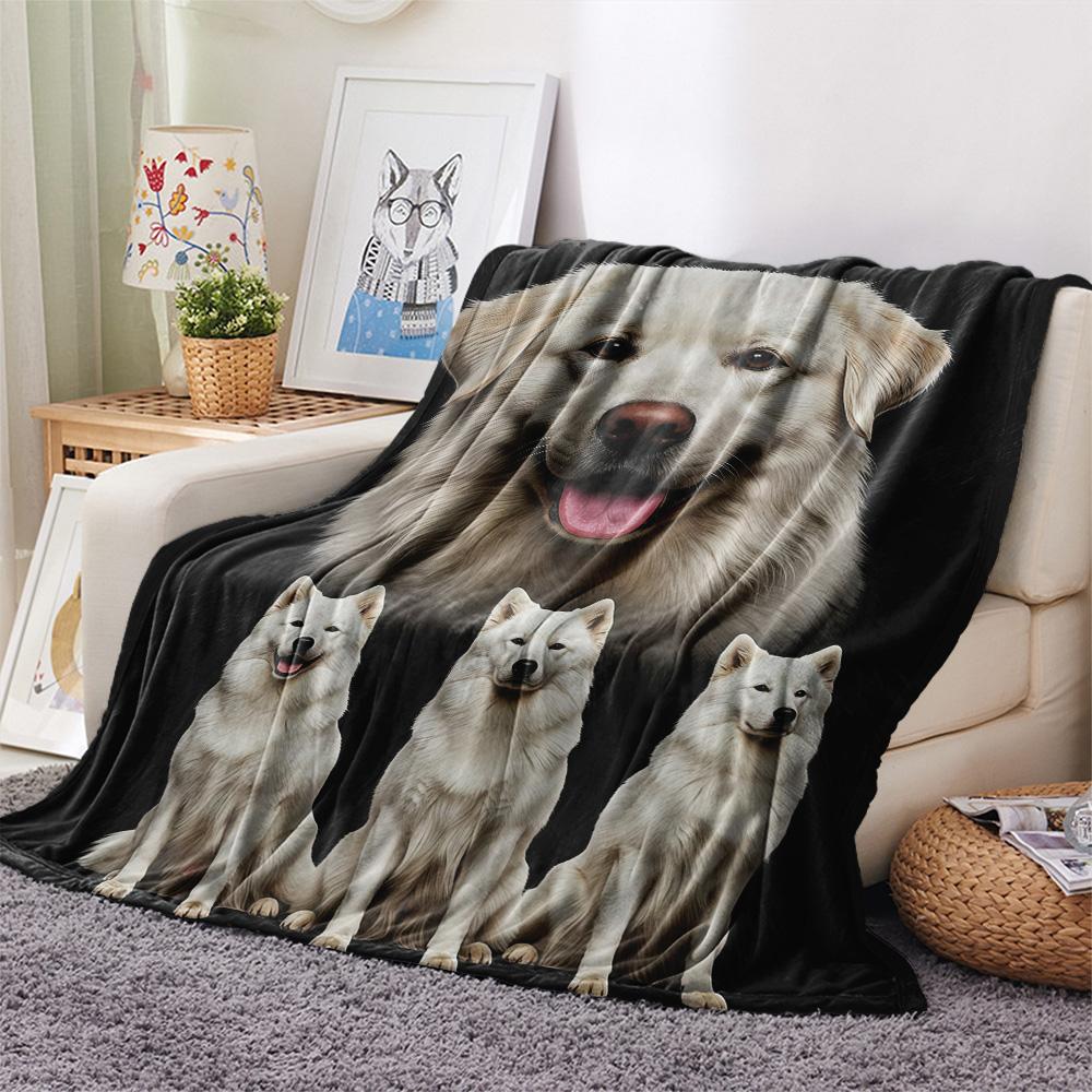 1PC Cute pets Print Flannel Blanket, High quality Comfortable for All Seasons, Home Decor, Warmth and Comfort, Perfect for Christmas Gifts
