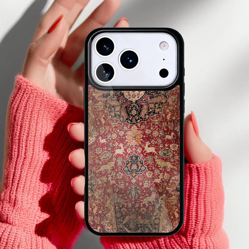 Persian Carpet Floral Phone Case for iPhone 17 Air 16e 15 14 13 Pro Max Back Cover for 12 11 Pro Coque