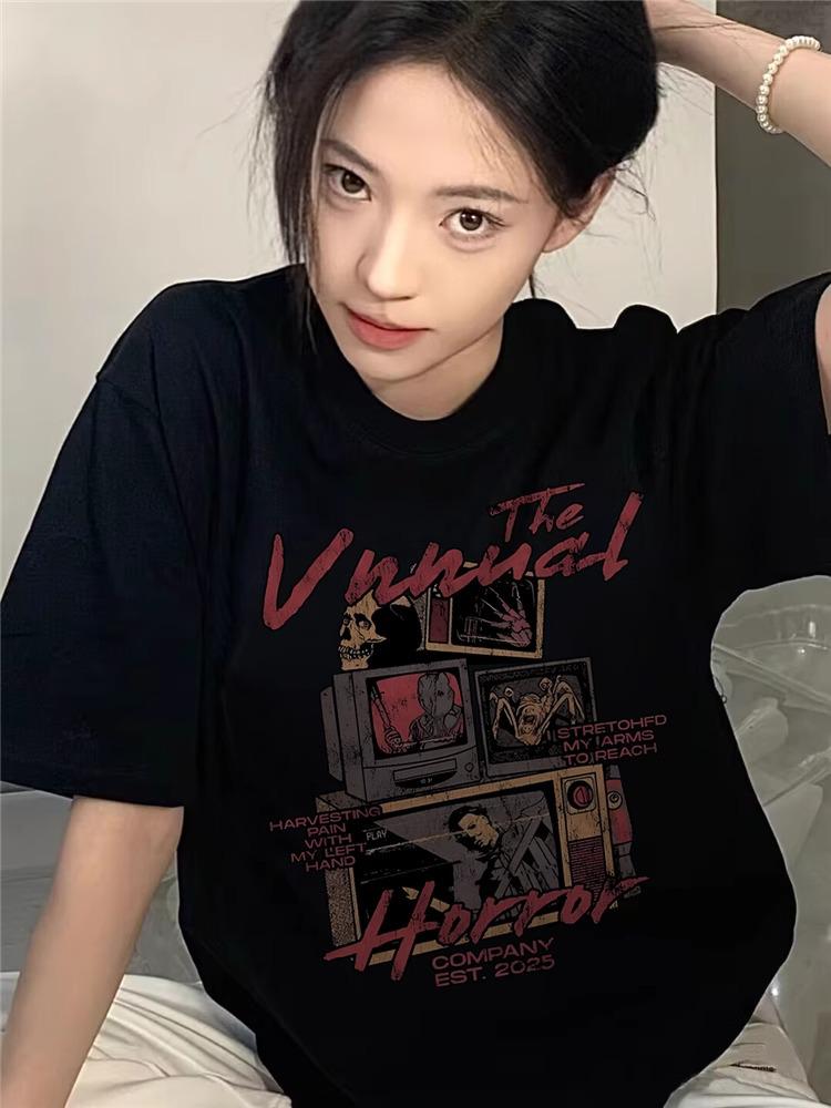 Women's 2025 Loose-Fit Cartoon Hip-Hop Cotton T-Shirt