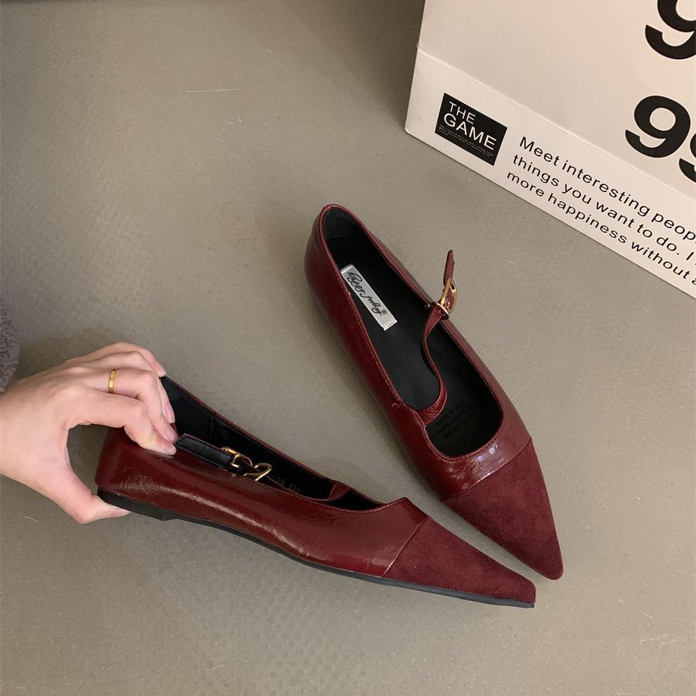 Fashion Bailamos Autumn Women's Flats Square Toe Mary Janes Shoes Soft Ballet Shoes Female Button Strap Shallow Dress Shoe Mujer