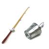 2Pcs/Set 1:12 Dollhouse Miniature Metal Fishing Rod Model + Water Bucket