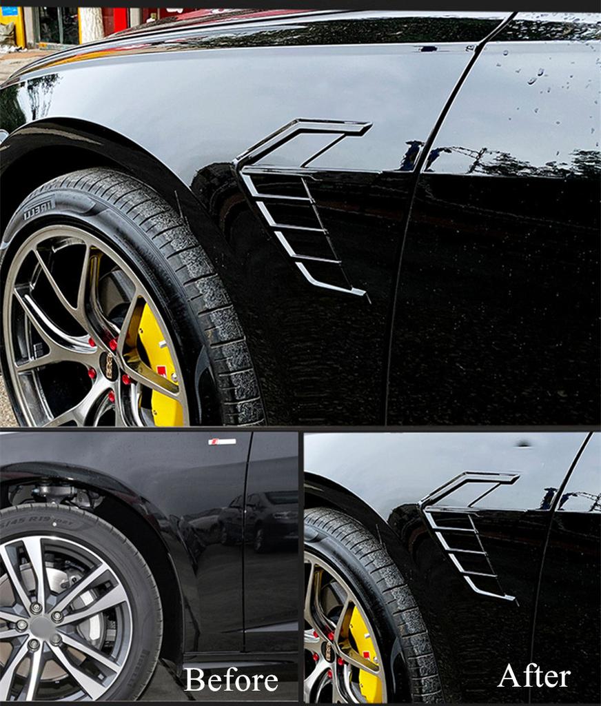 Universal 3D Car Side Wing Air Flow Fender Grill Intake Vent Trim Sticker