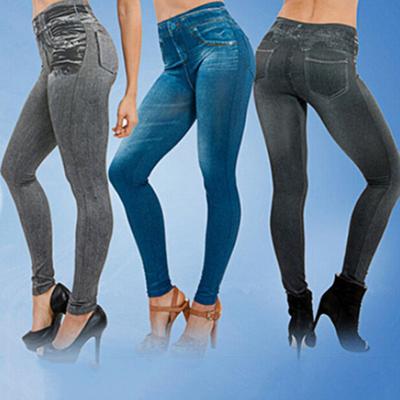 Pantaloni Elasticizzati da Donna alla Caviglia in Poliestere Comodi Jeans Finti Pantaloni da Donna per Casa