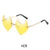 Novel Rimless Devil Ear Heart Shape Sunglasses for Women Men Trendy Creative Party Halloween Cosplay Glasses UV Protection