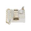Mk Cece Metal Rivet Vintage Solid Color Chain Commuter Flap Leather Handbag Crossbody Bag Women Handbags Beige 32T9G0EC0L-085