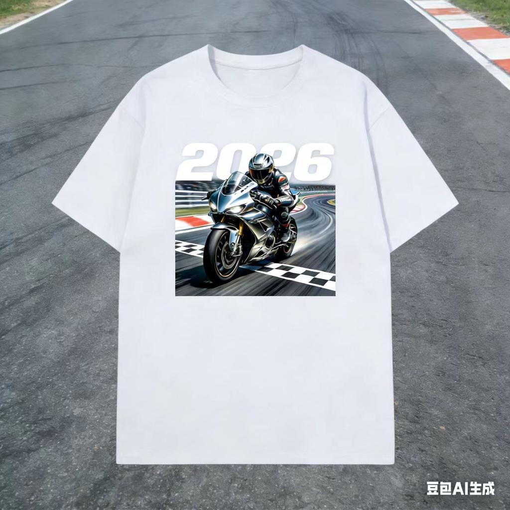 2026 new Superbike Racer Track Print TShirt for Unisex Motorcycle Rider Casual Tops
