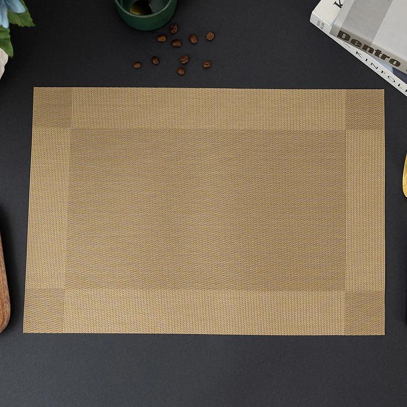 Place Mats Washable Easy To Clean Vinyl Dining Table Pads Durable PVC Weave Table Mats for Camp Party Hotel Home Decor