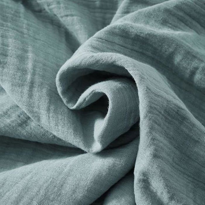 Housse de couette - Gaze de Coton - Double Face - 220x240 cm - 2 Taies 63x63 cm - Bleu Nuit