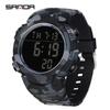 Sanda Men's Tactical Outdoor Camouflage Waterproof Sport Watch with Large Luminous Dial