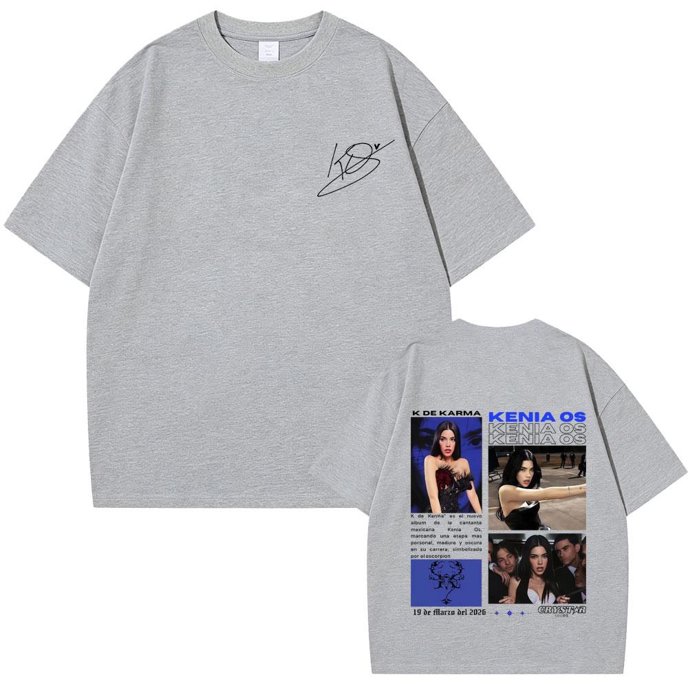Singer Kenia Os K De Karma Tour 2026 Tshirt Unisex Women Fashion Pop Music Streetwear Unisex High Quality Soft Cotton Tshirts Tops