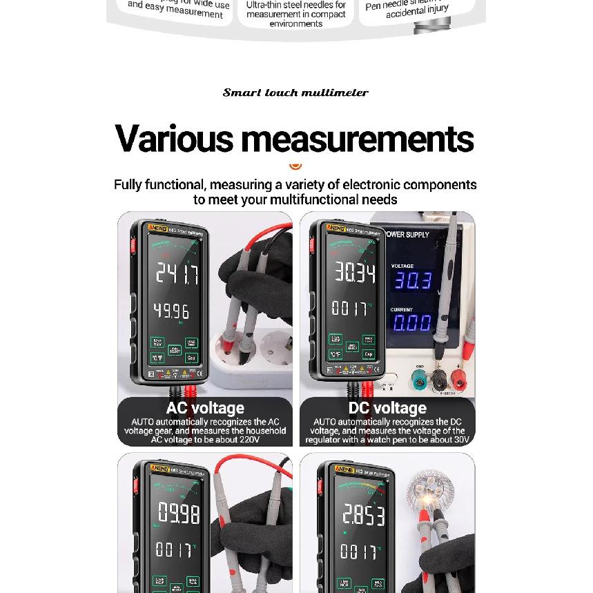 ANENG 683 Smart Multimeter Tester High-end Touch Rechargeable 6000 Counts Multimetro Test Multitester AC/DC Voltage Current Tool