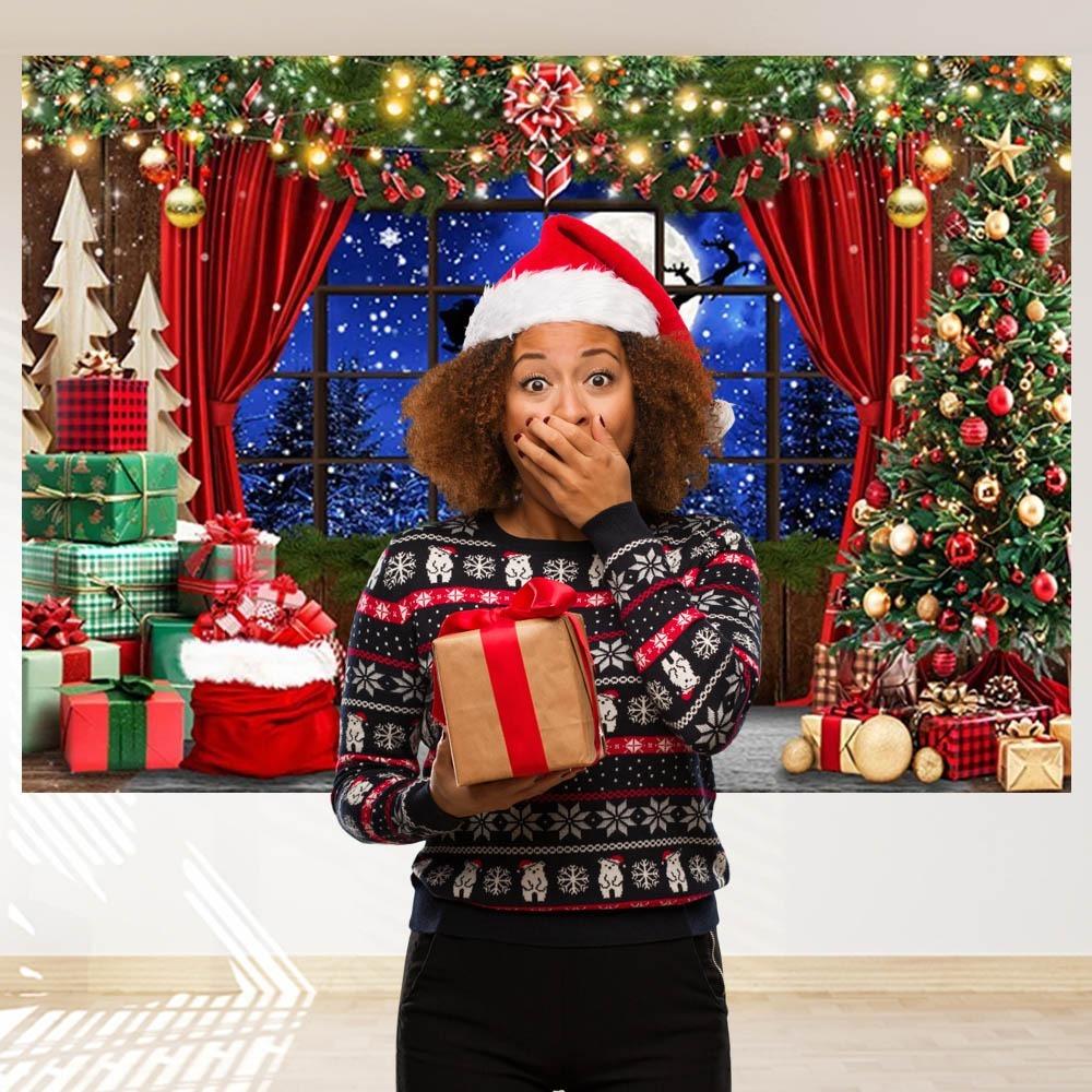 Christmas Backdrops Winter Snowflake Christmas Photography Backdrop Xmas Background Christmas Decor Present Photo Background