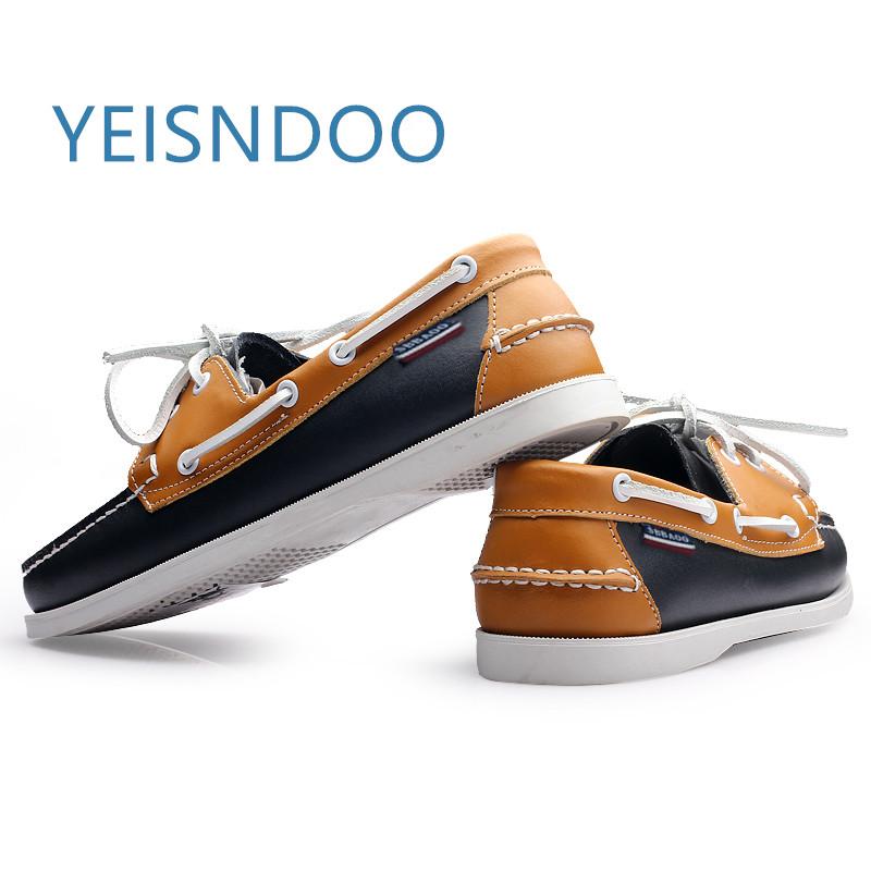 Fashion Male Classic Boat Shoes Leather Hot Sale New Men's Outdoor Walking Shoes Men Wedding Dress Shoes Lace-Up Fashion Men Loafers