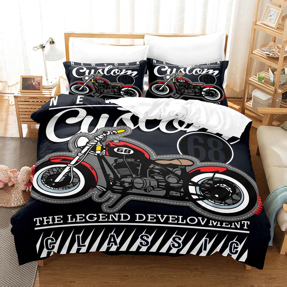 Vintage Harley Serie Neue Bettwäsche Studentenwohnheim Dreiteiliges Set