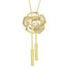 Autumn And Winter Shell Rose Long Two Wear Pull Necklace Women'S High-End Flower Sweater Chain