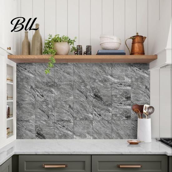Scratch Resistant Wall Decor for Home 12PCS Imitation Marble Pattern Stickers, Self-Adhesive Waterproof EVA Realistic Stone Texture Stickers