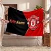 Spersonalizowany koc polarowy Manchester United z logo piłkarskim, Miękki ciepły koc domowy z własnym tekstem