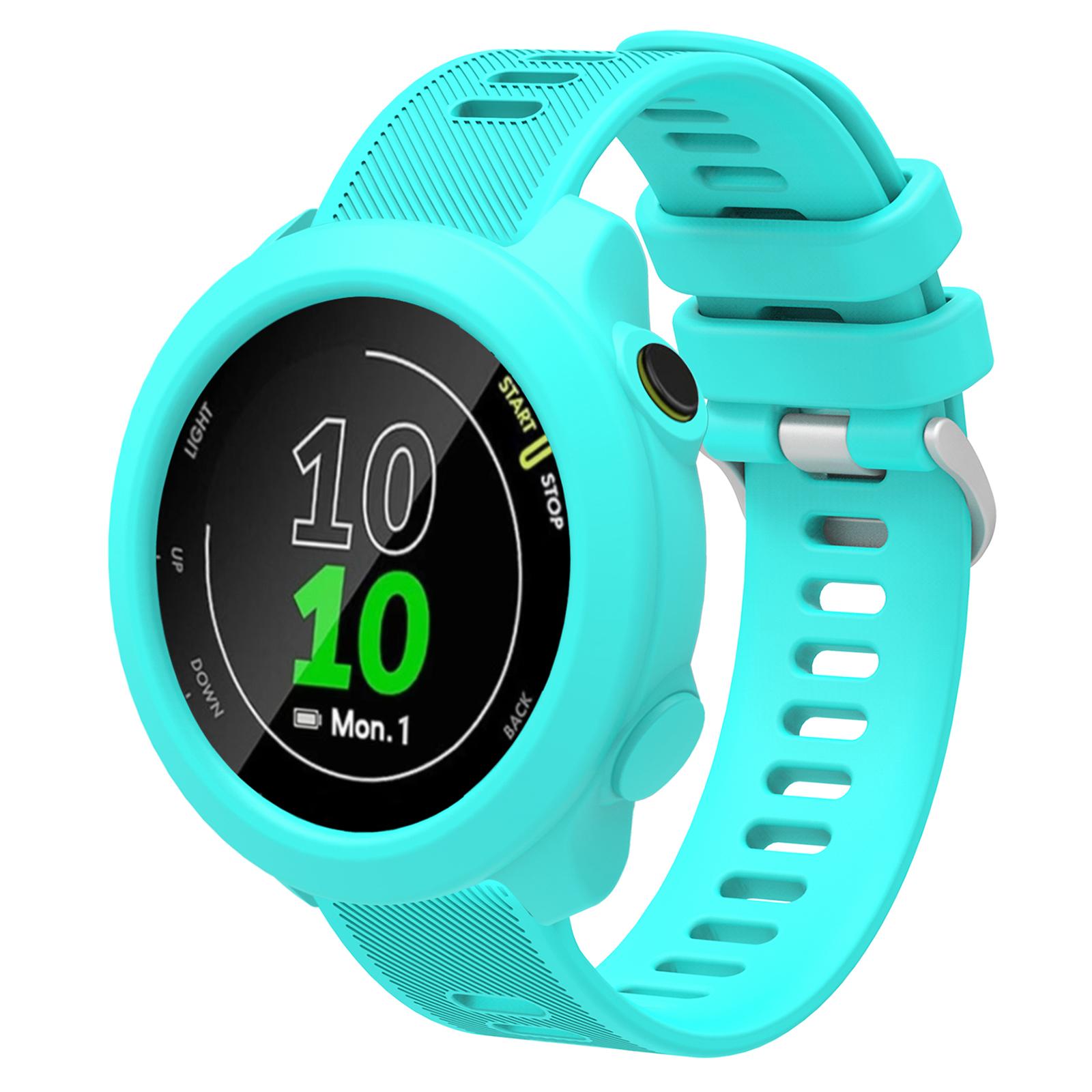 

For Garmin Forerunner 158 Silicone Replacement Strap Watch Band with Protective Case E