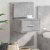 VidaXL Wall-mounted Bedside Table with LED Lights Concrete Grey, Cabinet, Side Cabinet, Bedside Cabinet, Bedside Table 848163