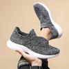 Large Size Fly-woven Lightweight Men's Shoes One-pedal Sports Shoes Casual Large Size Knitted Socks Shoes Soft Sole Dad Black Shoes