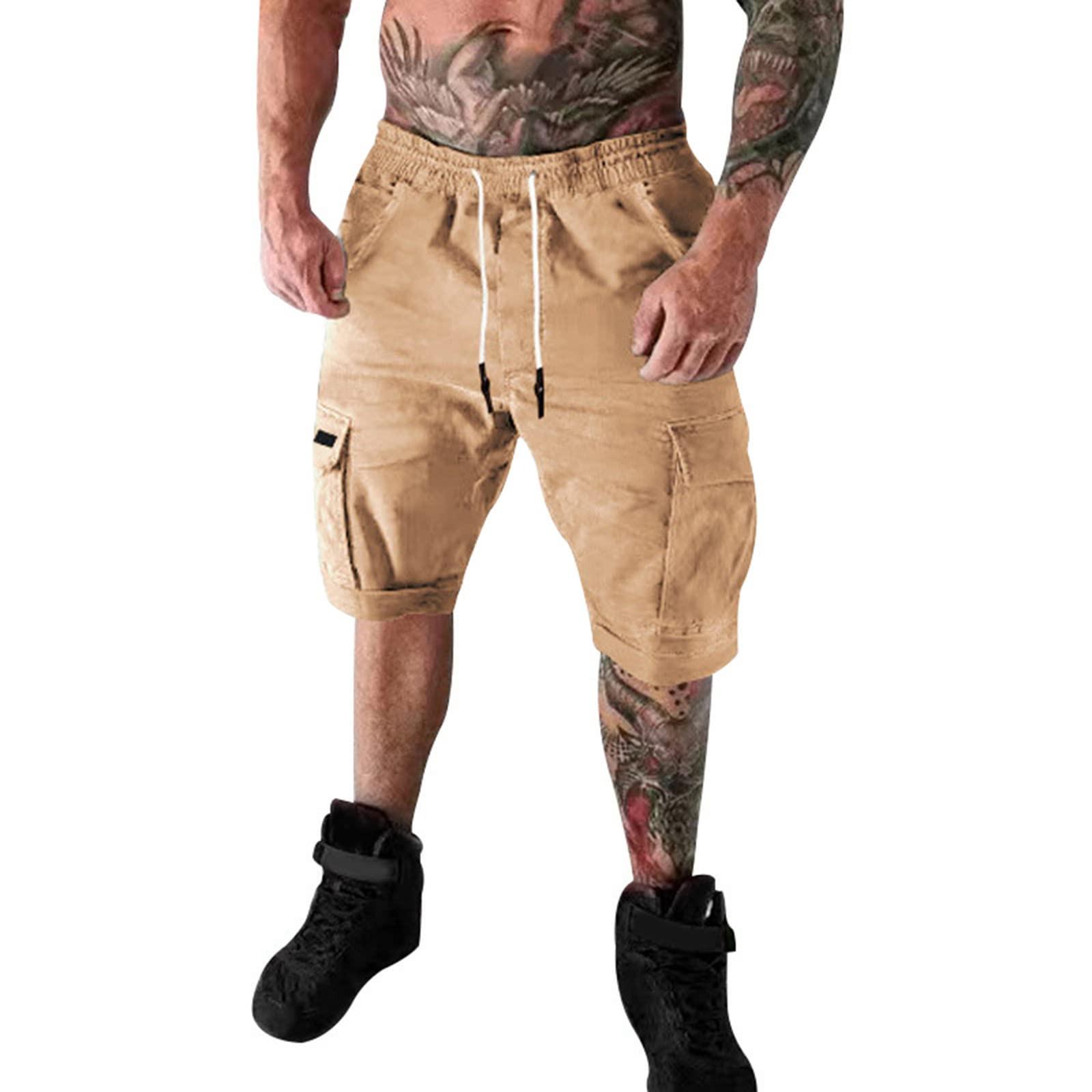 

Мужские летние повседневные на открытом воздухе повседневные комбинезоны с карманами в стиле пэчворк Спортивные шорты Брюки XXL хаки