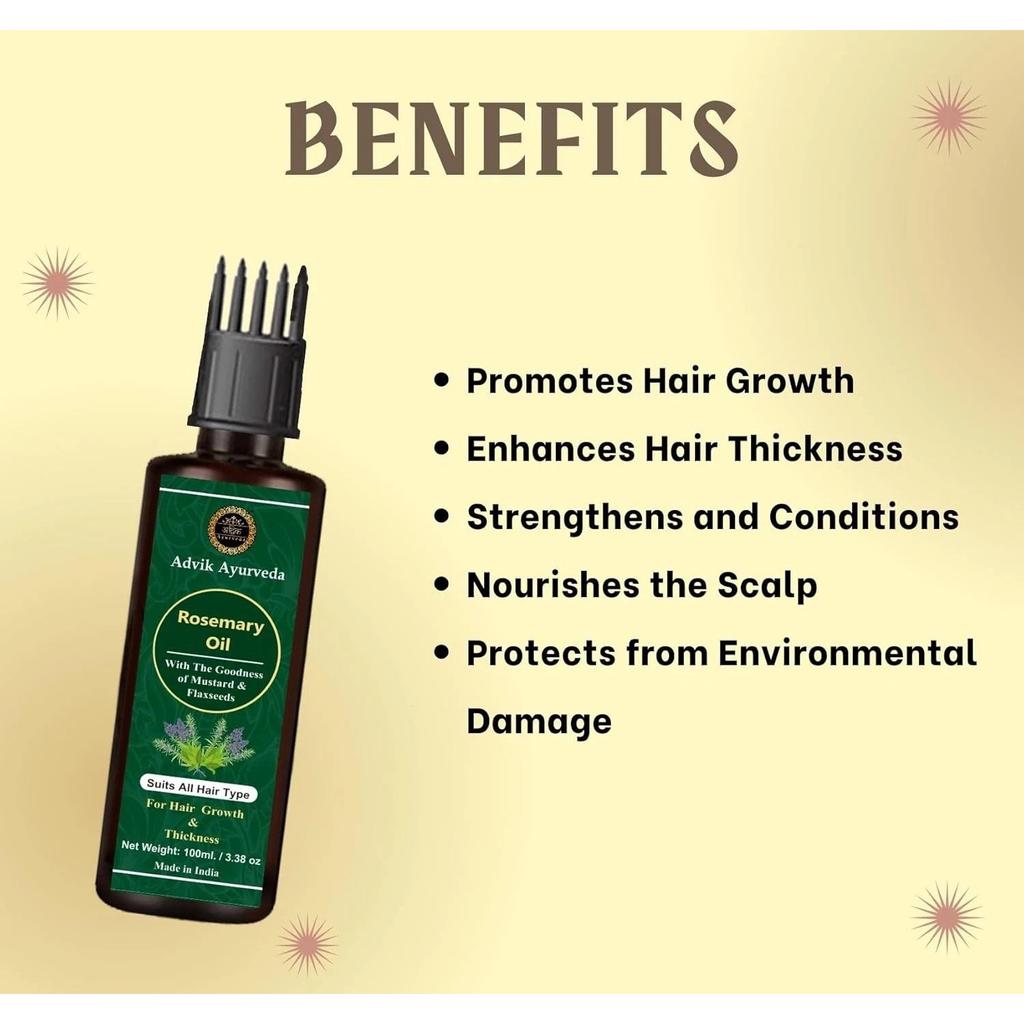 Advik Ayurveda Rosemary Oil Suitable For All Hair Types 100ml