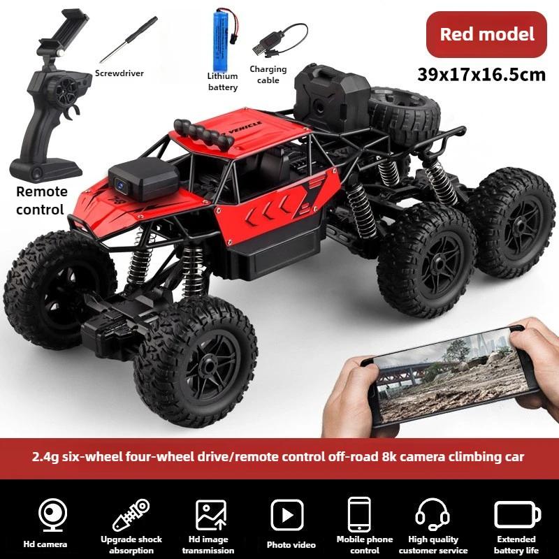 Kawaii Toy Car Gift-Upgrade Alloy 6WD Climbing Off-road Rc Cars,Remote Control Car Model,Fart Spray 8K HD Camera,Toys For Boys