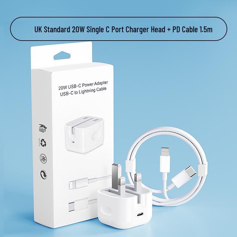 UKCA Certified PD20W UK Charger for Apple 16 with Fast Charging Type-C Cable