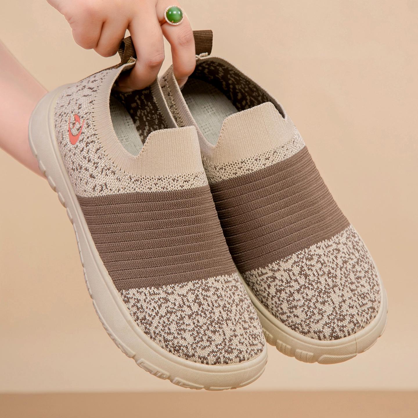 

Women s Breathable Slip-on Knit Slippers - Comfortable Casual Shoes for Mothers 40