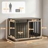 Dog Crate, Wooden and Steel, Sliding Door, Side Table, 100 x 60 x 68 cm, Gray Wood Effect