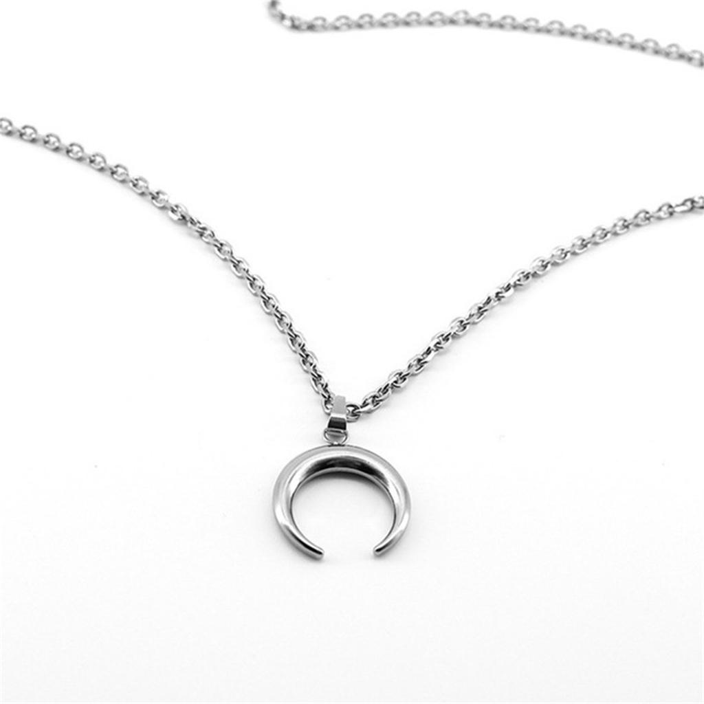 Stainless Steel Pendant Moon-shaped Collar Chain, Simple Moon Titanium Steel Chain, Moon Necklace