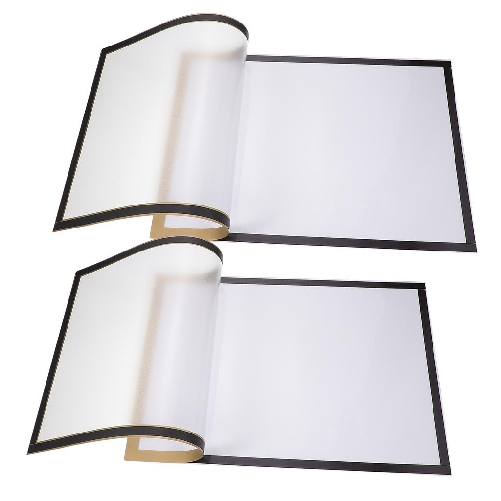2Sets Magnetic Photo Frames Premium Plastic Home Display Frames for Paintings Photos Certificates Adhesive Self-Adhesive