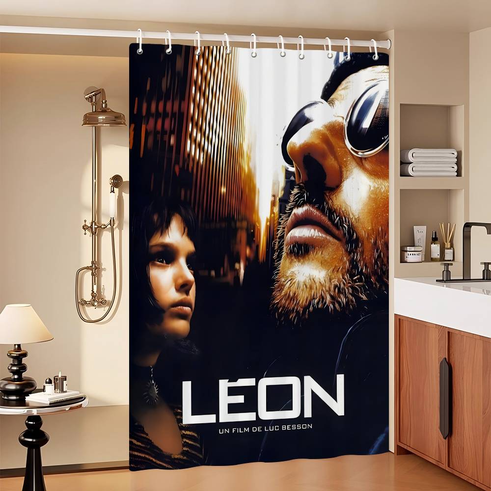 

Leon TV Film Shower Curtain Bath Curtain Print Polyester Fabric Waterproof Bathroom Curtains With Hooks Bath Screen 90x180 cm