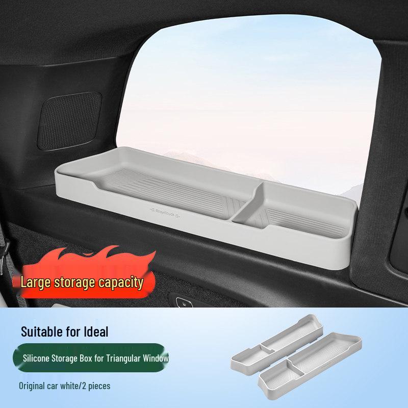 

Li Auto L6-L9 Rear Seat Storage Box Silicone Mat - Triangle Window Decorative Car Accessory