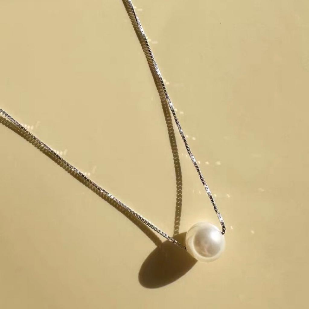 S925 Gold-plated Classic Single Natural Freshwater Pearl Necklace Simple Niche Clavicle Chain Adjustable Versatile Gift