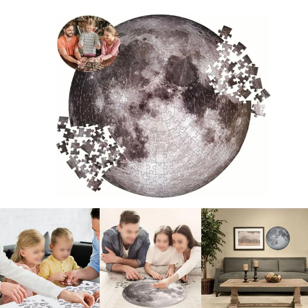 1000pcs Jigsaw Puzzles Round Shape Improve Coordination Moon Pattern Jigsaw for Adults
