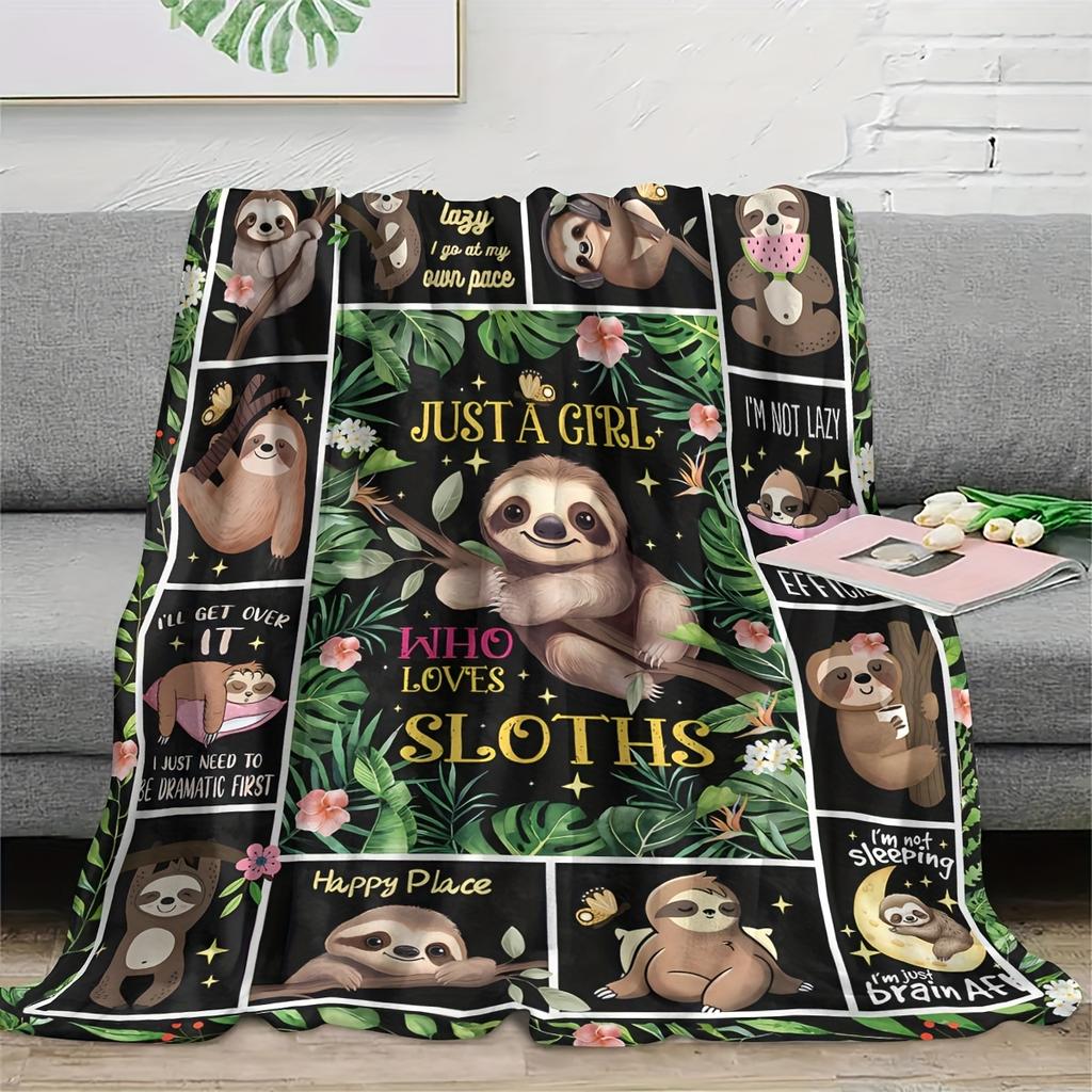 Cute Sloths Collage Blanket - Soft, Cozy, Stylish Decor for Ultimate Home Comfort and Ideal Gift Choice for Sloth Lovers