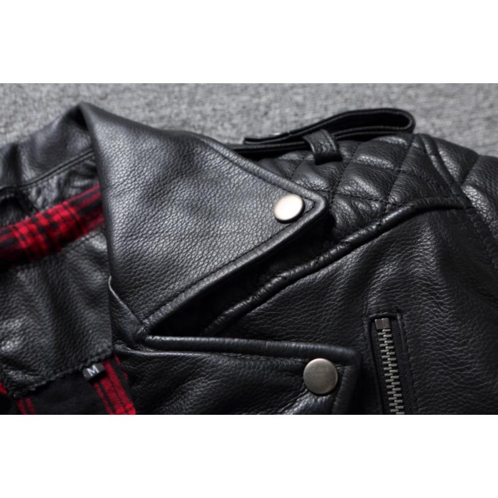 Chinesische Größe Schwarze Rindsleder-echte Lederjacke Herren Motorradjacken Weiche Bomberjacke Reiten Bikerkleidung Herren Lederjacke Herbstmantel