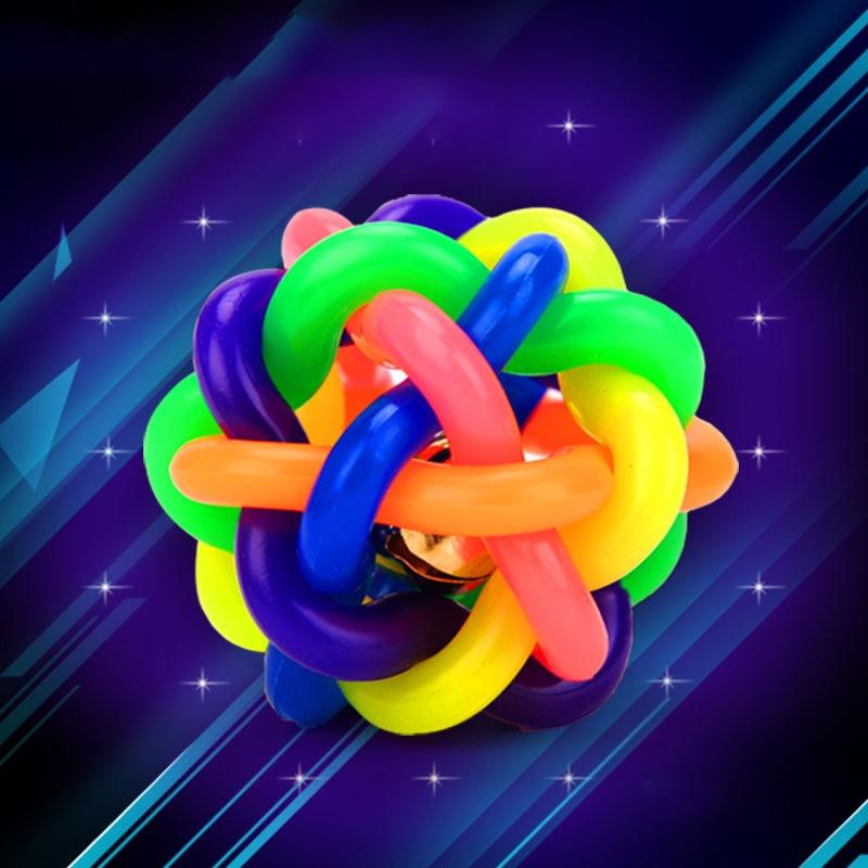 Pelota de Goma Colorida Juguete para Gato Mascota con Cascabel Pequeño para Ejercicio Interactivo Divertido
