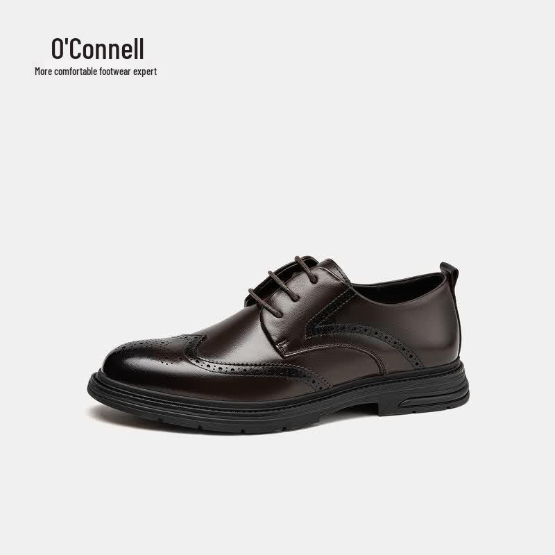 Aokang Men s Formal Brogue Derby Leather Shoes 40