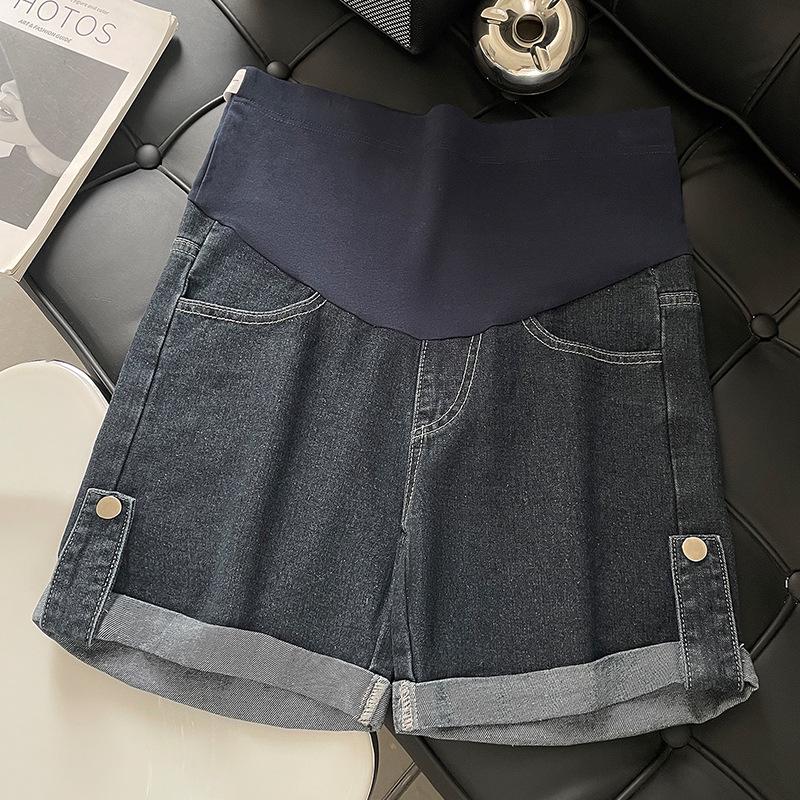 

Women s Summer Maternity Wide-Leg Denim Shorts - Trendy, Lightweight, High-Waisted, Versatile Casual Wear M
