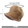 Women's Fleece-Lined Lamb Wool Beret: Warm Autumn/Winter Bucket Hat for Skiing & Outdoor Play